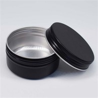 83 * 25 mm 100 ml čierna hliníková škatuľka s prispôsobenou potlačou s uzáverom na cukrovinky